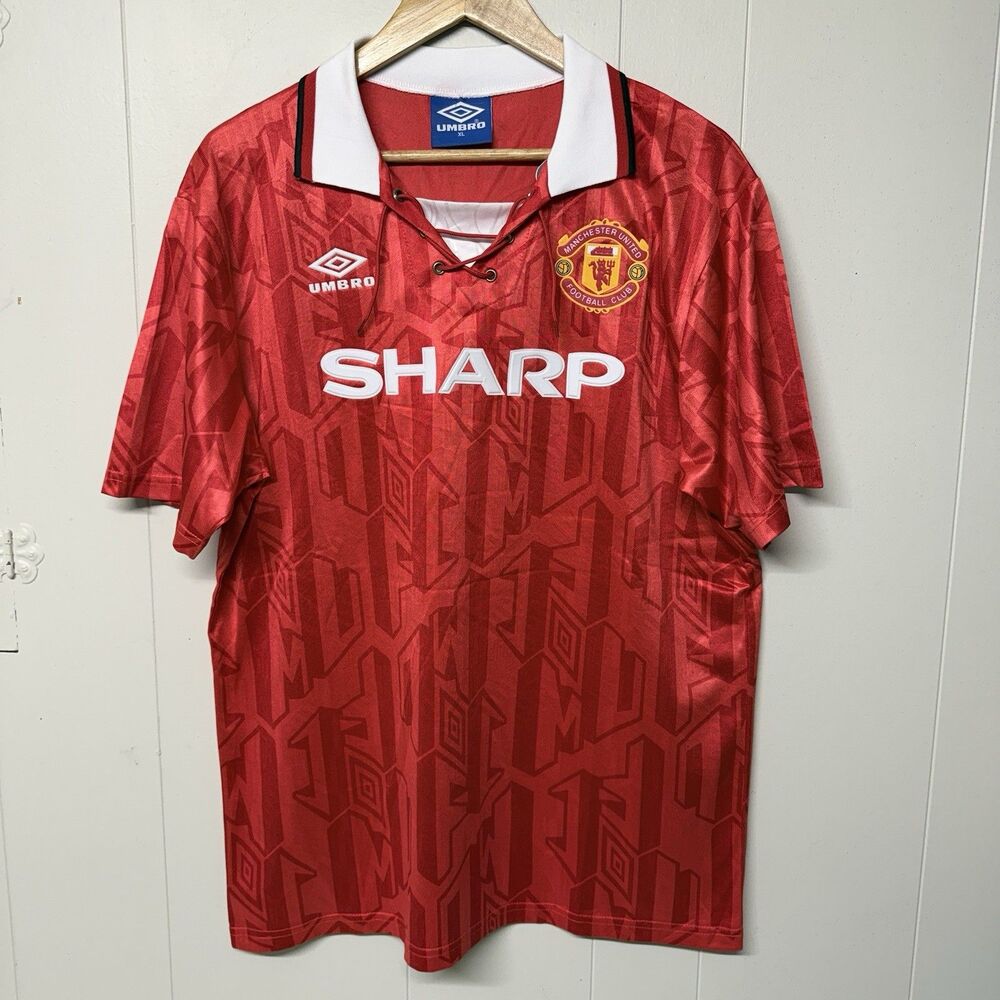 Manchester United 1992-1994 Retro Home Football Jersey Umbro Sharp Men XL NWT